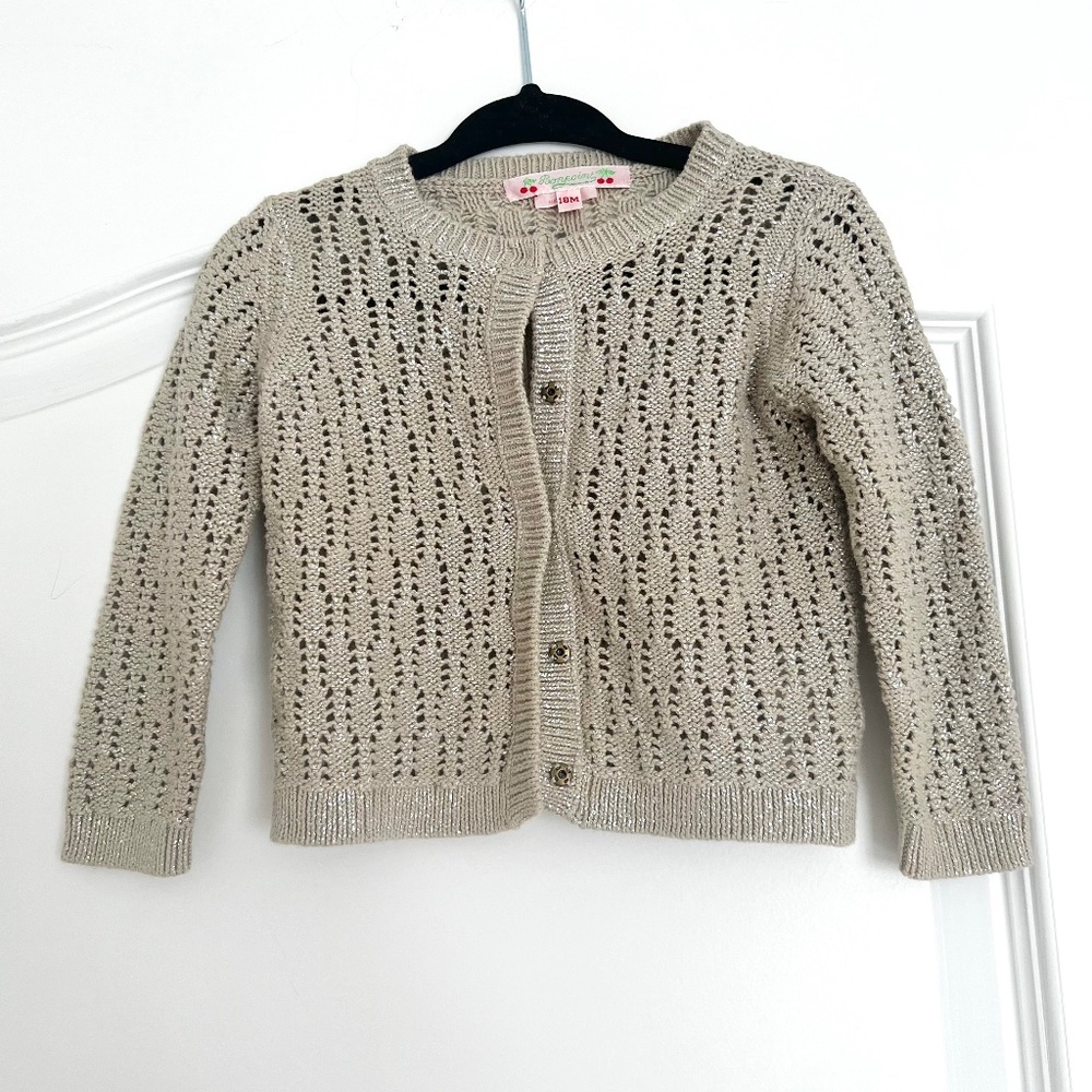 Bonpoint, Gold/Shimmer Sweater, 18m